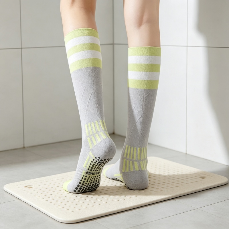 여성용 무릎까지 오는 요가 양말, 미끄럼 방지 실리콘  - Medias Para Pilates Y Yoga 리뷰 및 가격
